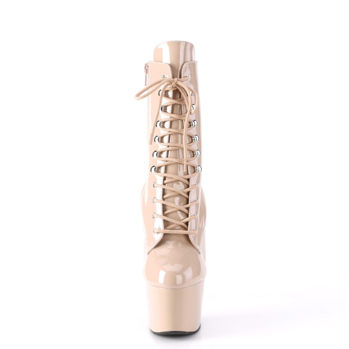 Botine nude, cu toc inalt si platforma, marimi mari, Pleaser USA [2]