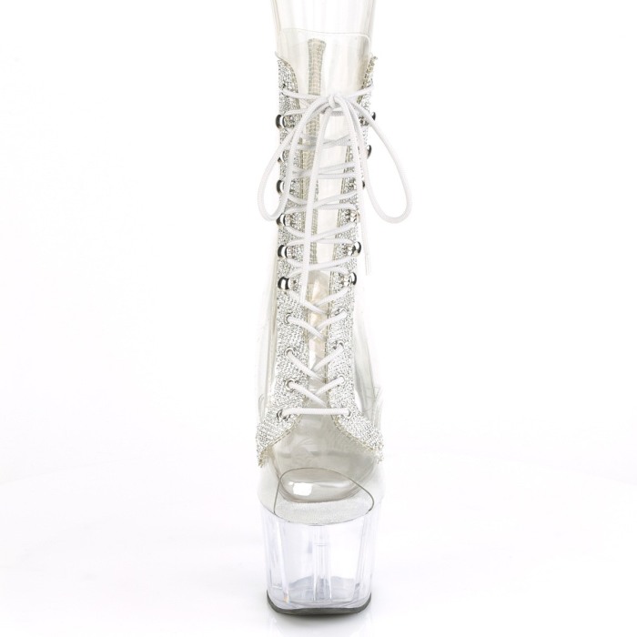 Botine cu platforma transparente, cu toc, elegante [2]