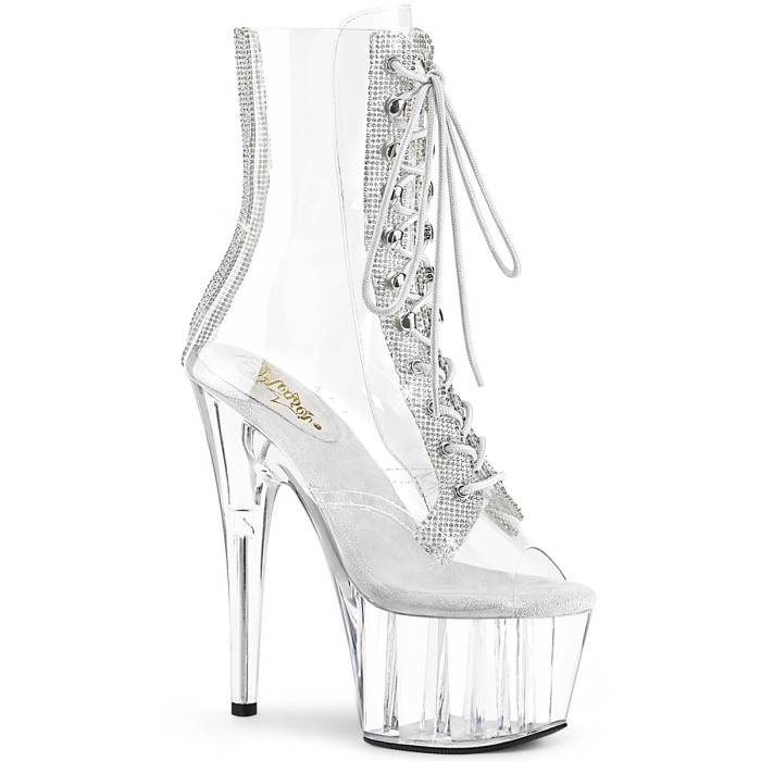 Botine cu platforma transparente, cu toc, elegante [1]