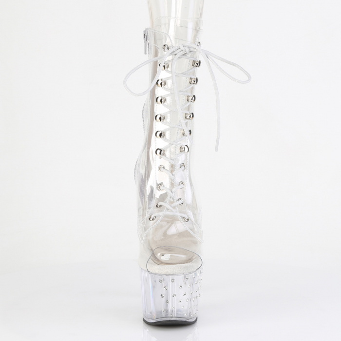 Botine transparente, cu pietricele si toc inalt [2]