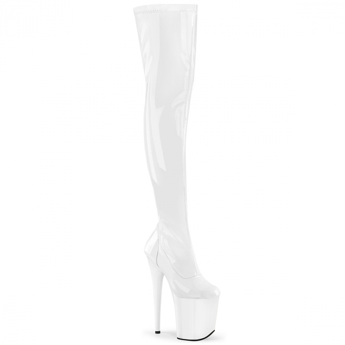 Cizme pleaser toc inalt 20 cm pole dance papuci dansatoare dans la bara albe [1]