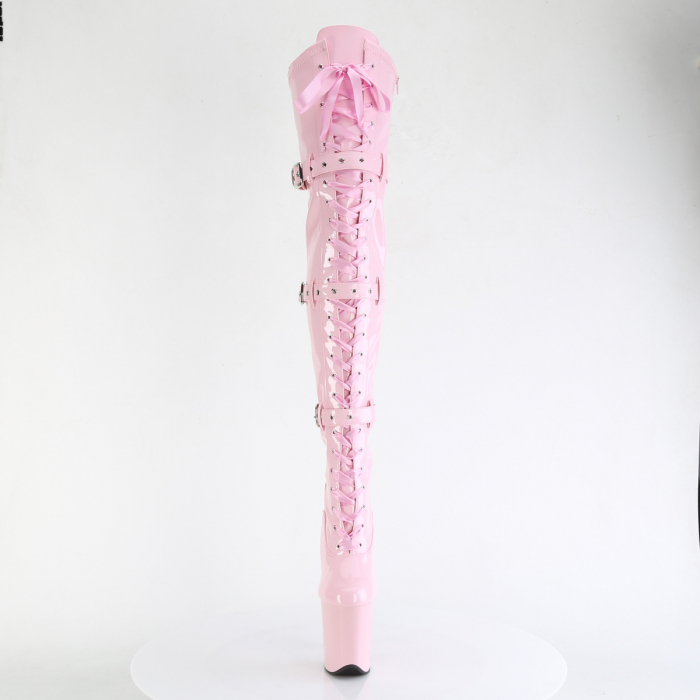 Cizme peste genunchi cu platforma pole dance roz [3]