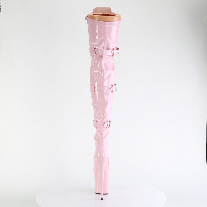 Cizme peste genunchi cu platforma pole dance roz [5]
