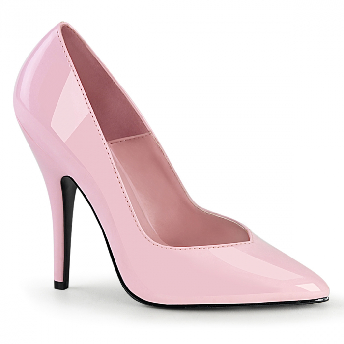 Pantofi stiletto roz, comozi, cu toc de 12 cm [1]