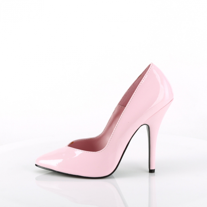 Pantofi stiletto roz, comozi, cu toc de 12 cm [3]