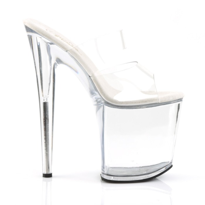 Papuci transparenti FLAMINGO 802 Pleaser toc 20 cm pole dance [5]
