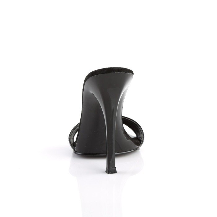 sandale cu toc de 12 cm, negru lac [4]