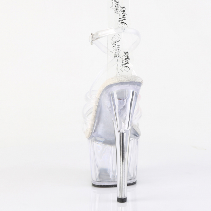 Sandale transparente, de mireasa, cu platforma inalta brand Pleaser [2]