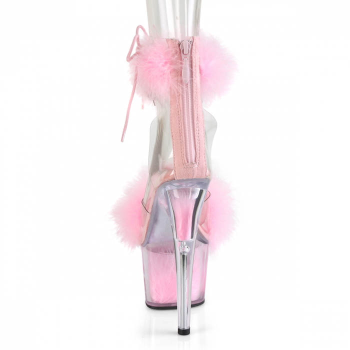 Sandale ADORE 724 F roz, marimi mari, cu puf si toc 18 cm dans la bara [5]