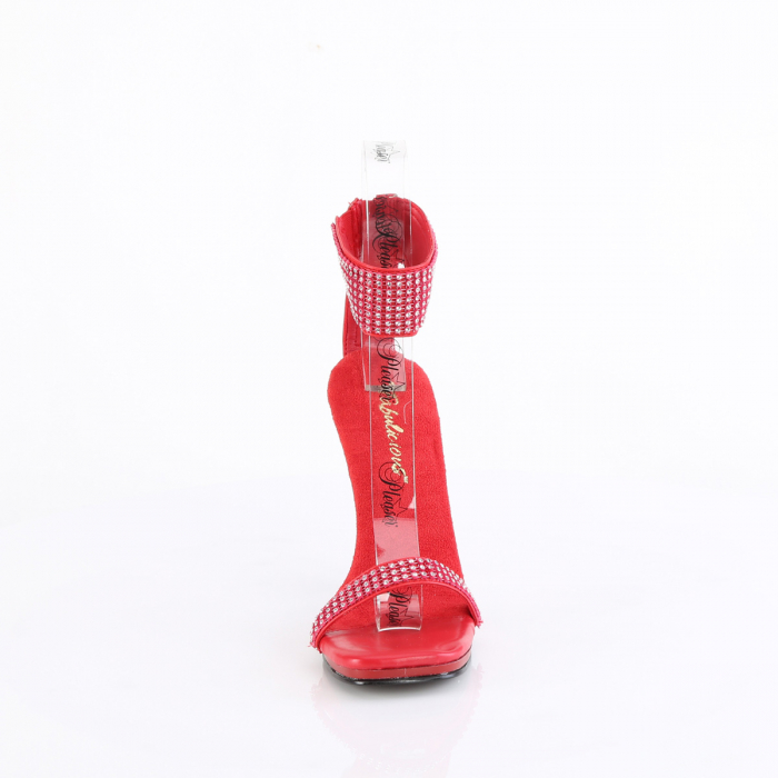 Sandale concurs fitness de mireasa pleaser toc de 12 cm rosii [5]
