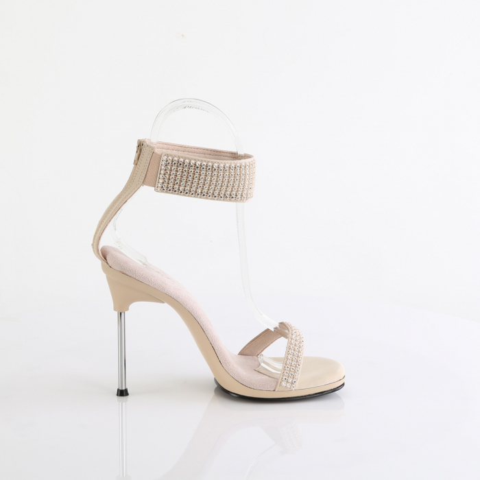 Sandale concurs fitness de mireasa pleaser toc de 12 cm crem [3]