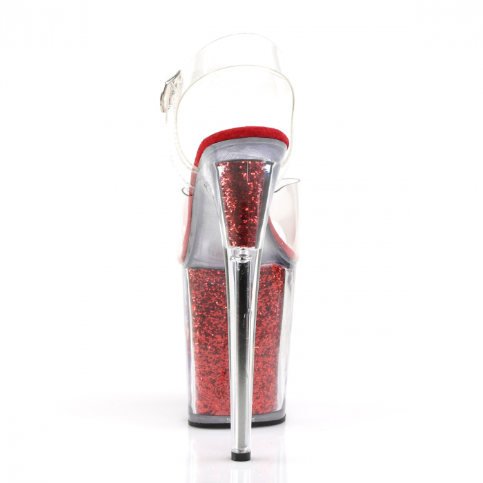 Sandale Pleaser cu toc inalt si platforma rosii, de pole dance [5]