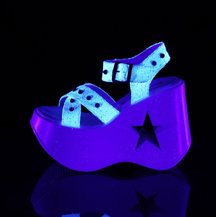 Sandale Dynamite 02 demonia cult stil gotic albe [3]