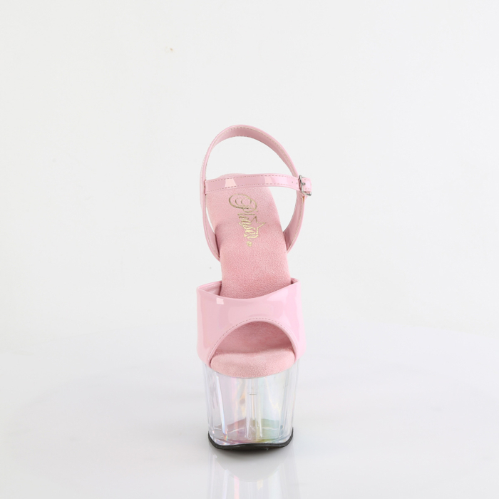 Sandale roz cu platforma transparenta. Sandale comode [3]