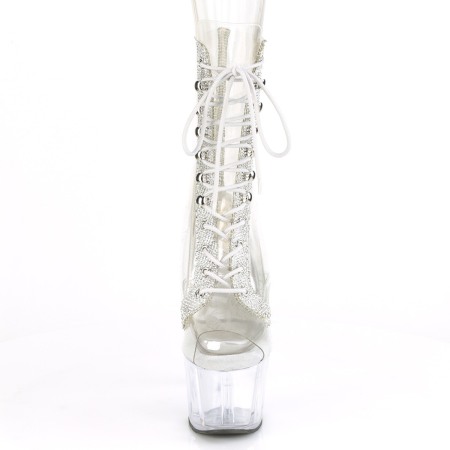 Botine cu platforma transparente, cu toc, elegante [1]