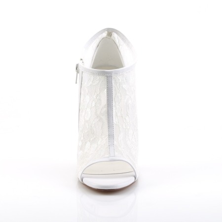 Botine din dantela cu toc inalt de 12 cm elegante albe de mireasa [1]