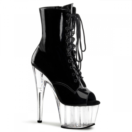 Botine - Botine cu platforma transparenta, comode, Pleaser