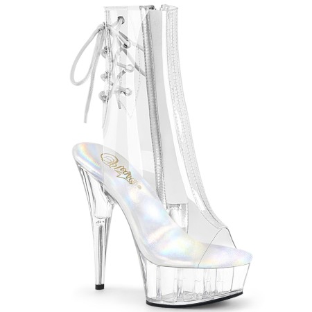 Botine - Botine transparente, comode, cu toc inalt