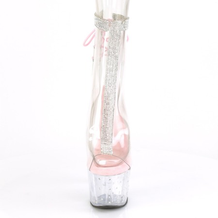 Botine transparente cu toc inalt si platforma cu pietricele [1]
