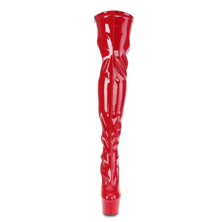 cizme rosii peste genunchi latex, mulate pe picior [2]