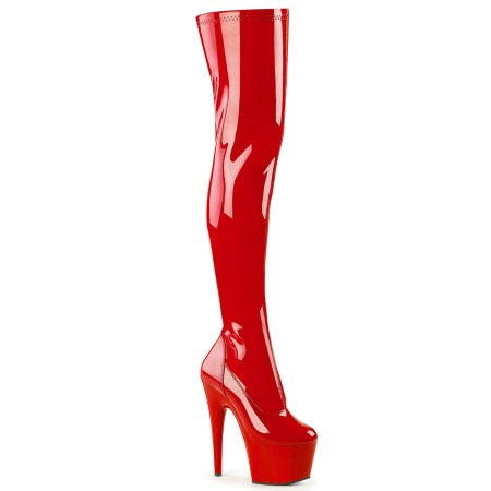 cizme rosii peste genunchi latex, mulate pe picior [0]