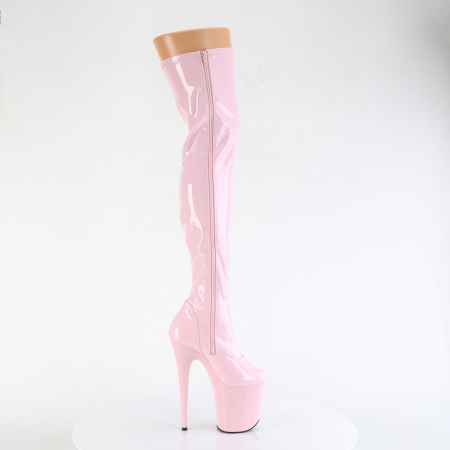 Cizme peste genunchi roz, cu toc inalt 20 cm pole dance papuci dansatoare [1]