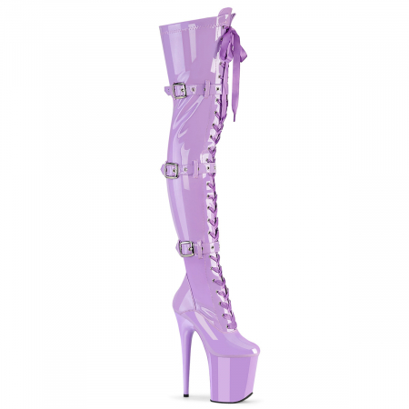 Cizme Peste Genunchi - Cizme Flamingo 3028 toc inalt pole dance dans la bara mov lila