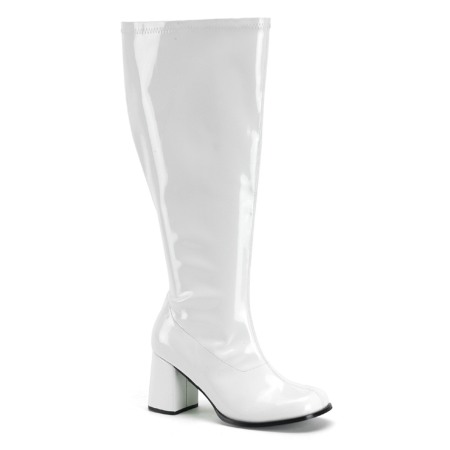 Pleaser USA - Lider mondial in incaltaminte sexy & urbana - Cizme albe cu toc gros