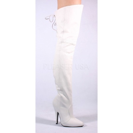 Cizme Peste Genunchi - Cizme LEGEND 8899 Alb Piele
