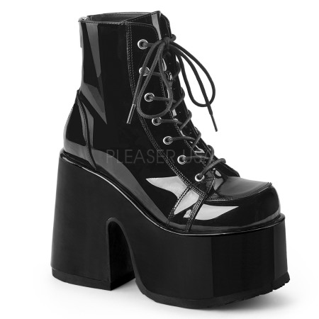 Botine - Ghete Camel 203 demonia cult stil gotic toc gros lac