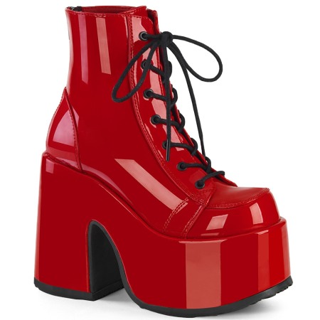 Botine - Ghete Camel 203 demonia cult stil gotic toc gros rosii