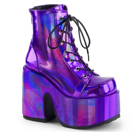 Botine - Ghete Camel 203 demonia cult stil gotic toc gros mov