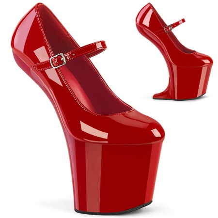 Pantofi - Pantofi rosii cu toc inavizibil si platforma CRAZE 880