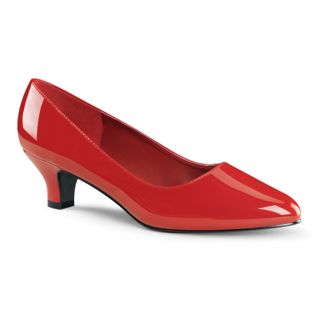 Pantofi - Pantofi rosii cu toc mic marimi mari