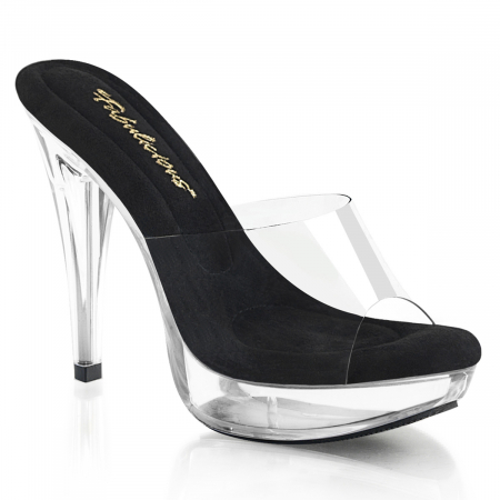 Sandale transparente - Sandale transparente cu toc de 12 cm si platforma pleaser sua