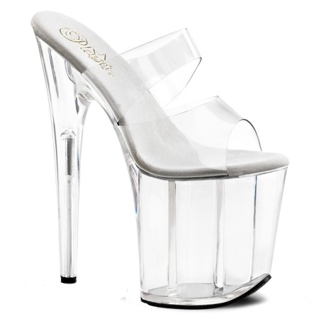 Sandale - Papuci transparenti FLAMINGO 802 Pleaser toc 20 cm pole dance
