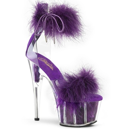 Sandale cu puf - Sandale ADORE 724 F mov cu puf si toc 18 cm dans la bara