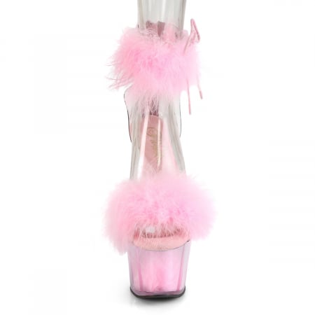 Sandale ADORE 724 F roz, marimi mari, cu puf si toc 18 cm dans la bara [2]