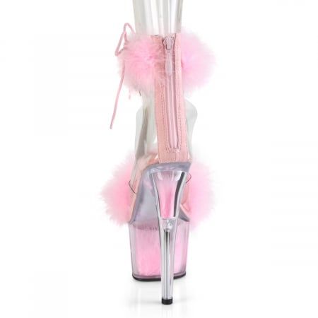 Sandale ADORE 724 F roz, marimi mari, cu puf si toc 18 cm dans la bara [4]