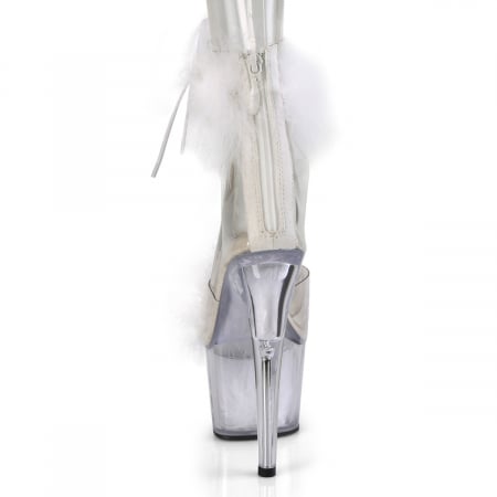 Sandale ADORE 724 F albe cu puf si toc 18 cm dans la bara marimi mari [4]