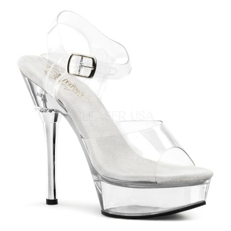Pantofi Mireasa - Sandale transparente de mireasa, bikini fitness cu toc inalt