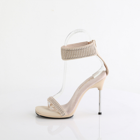 Sandale concurs fitness de mireasa pleaser toc de 12 cm crem [4]