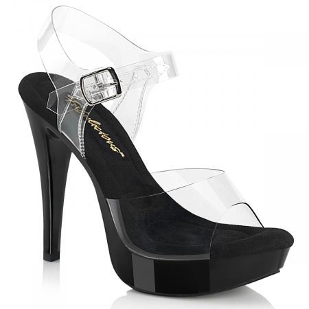 Marimi mari - Sandale cu toc mediu de 12 cm brand Pleaser USA marimi mari