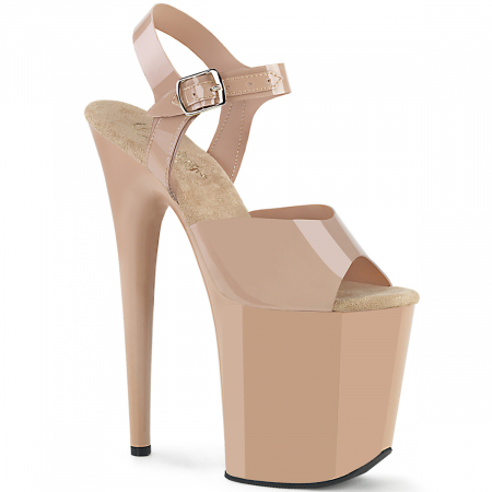 Marimea 37 - sandale flamingo 808 cu toc crem inalt si platforma