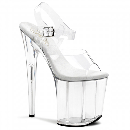 Marimea 39 - Sandale transparente papuci cu platforma Pleaser