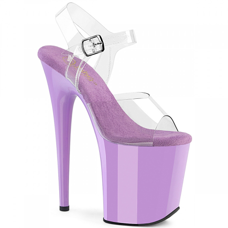 Toc 20 cm - Sandale mov Pleaser cu toc inalt de 20 cm dans la bara