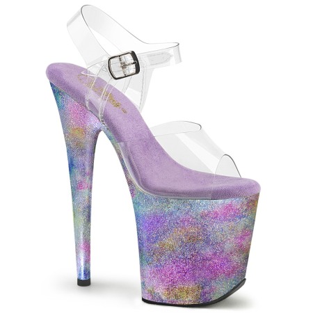 FLAMINGO - sandale colorate, rainbow, cu toc inalt de 20 cm pole dance