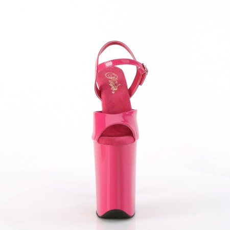 Sandale erotice cu toc inalt, roz lac, cu toc de 23 cm [1]