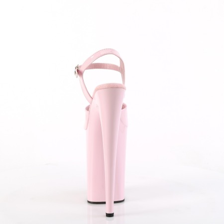Sandale cu toc inalt, roz lac, cu toc de 23 cm [3]