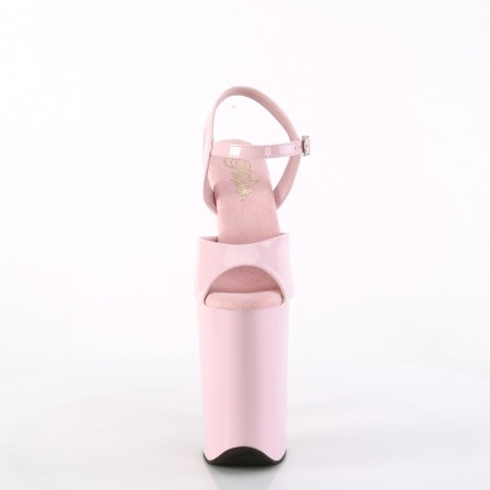 Sandale cu toc inalt, roz lac, cu toc de 23 cm [1]